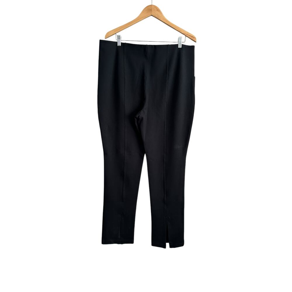 Anthro Maeve Black Pull On Slit-Back High Waisted Ponte Pants Pockets Size Large - Picture 3 of 6